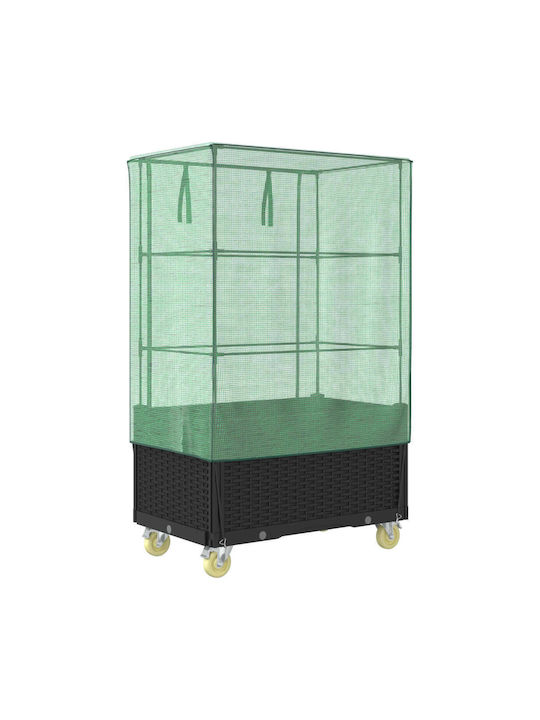 vidaXL Planter Box Plastic Negru 50x80x182cm.