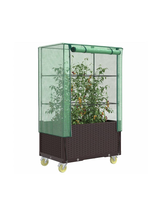 vidaXL Planter Box Plastic Brown 50x80x182cm.