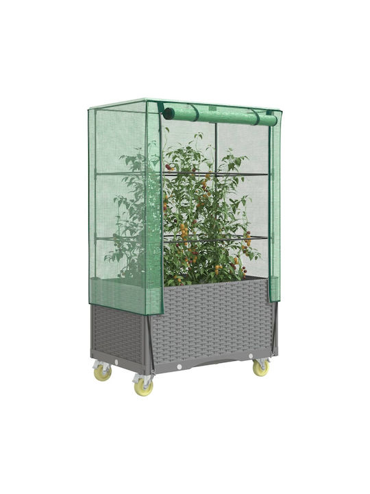 vidaXL Ζαρντινιέρα Πλαστική Ανοιχτό Γκρι 50x80x182εκ.