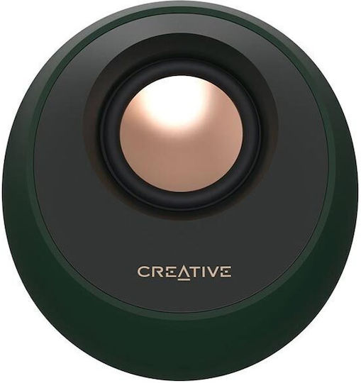 Creative Pebble Pro Ηχεία Υπολογιστή 2.0 με RGB Φωτισμό και Bluetooth Ισχύος 20W σε Πράσινο Χρώμα