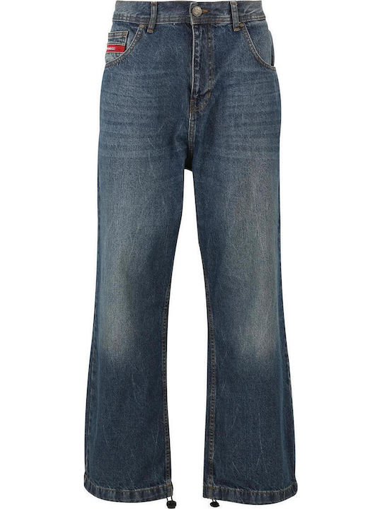 Hose in Weitem Schnitt Blau