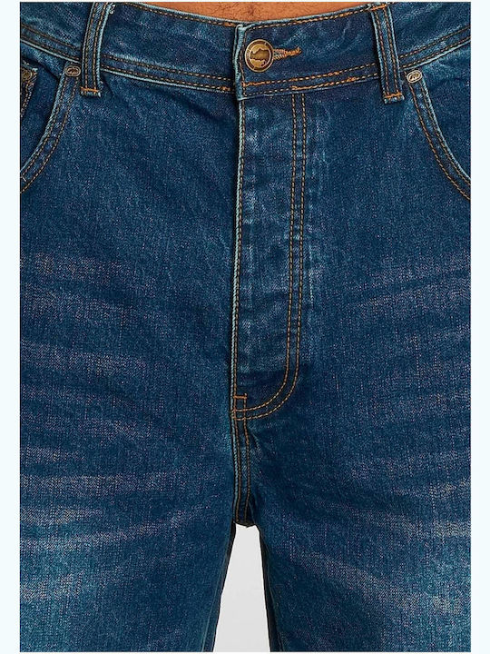 Hose in Weitem Schnitt Blau