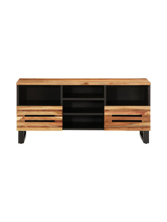 TV Stand from Metal & Solid Wood Coffee L100xW34xH46cm