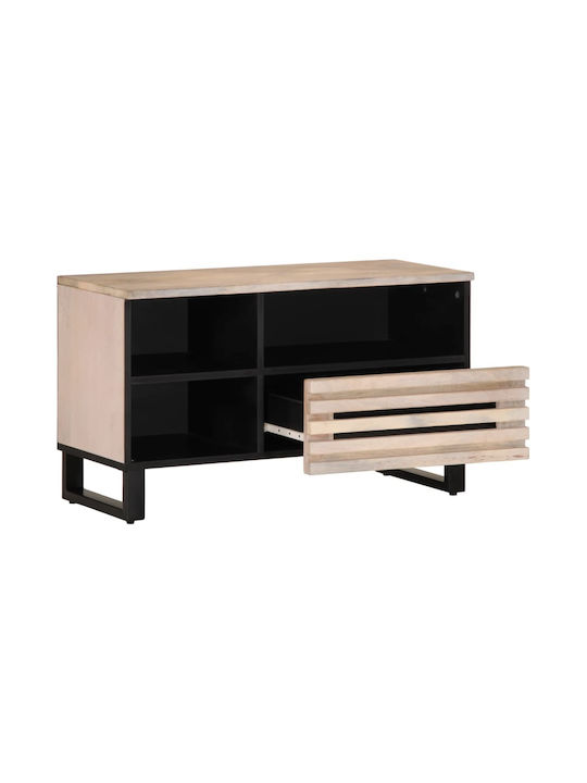 TV Stand from Metal & Solid Wood Gray L80xW34xH46cm