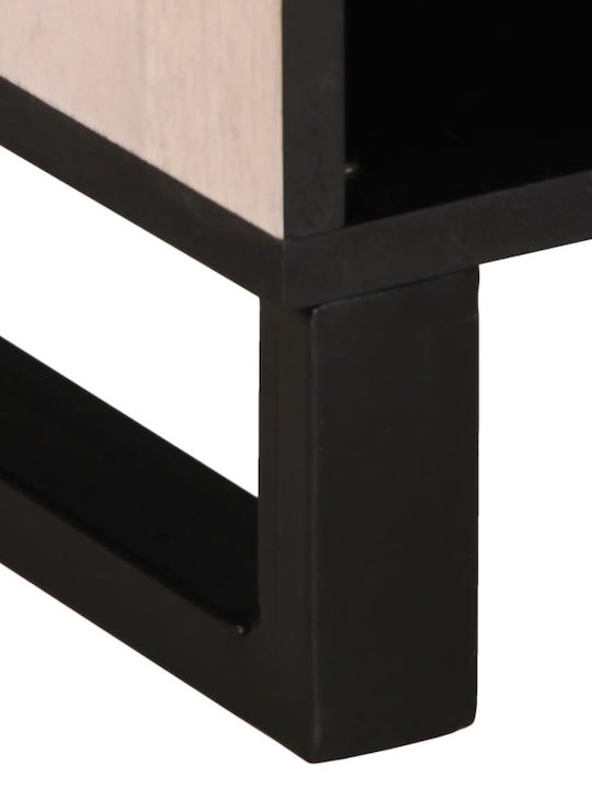 TV Stand from Metal & Solid Wood Gray L80xW34xH46cm