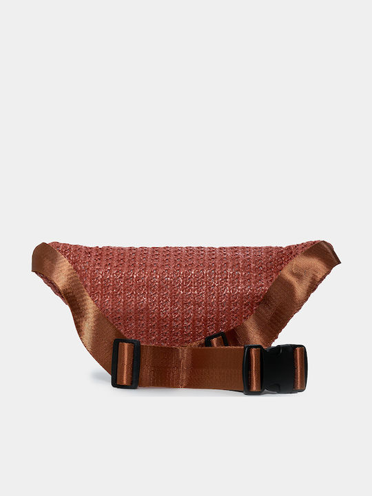 Strohtasche mit Gürtel in Orange Einheitsgröße