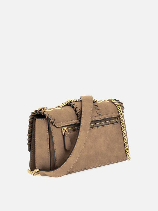 Guess Libera Crossbody Tasche aus natürlichem Wildleder in Cognac