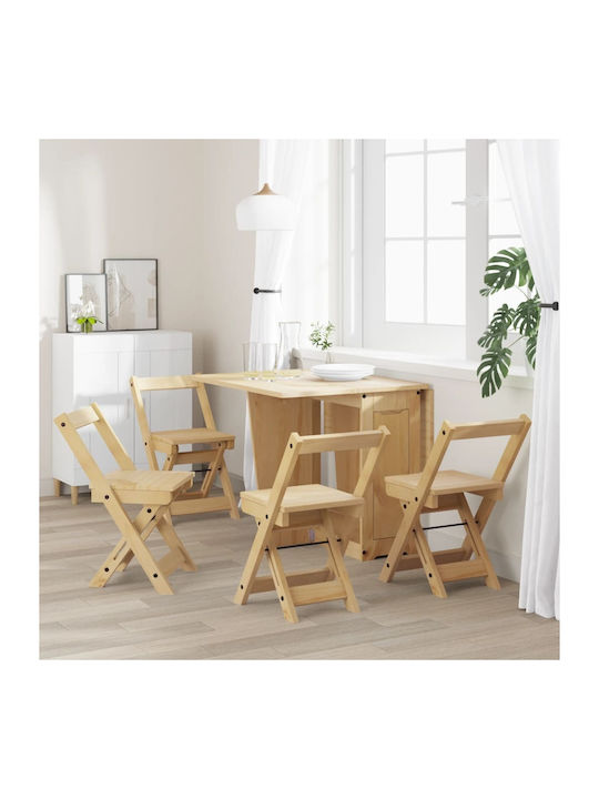 Foldable Dining Room Wooden Chair White 40x47x71.5cm 4pcs