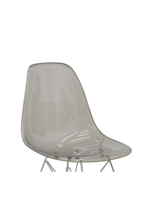 Adelle Dining Room Polypropylene Chair Transparent Grey 46x55x81cm