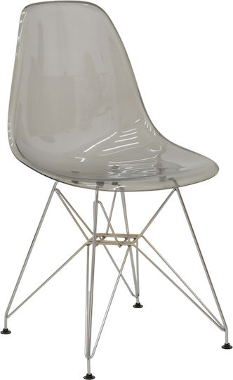 Adelle Dining Room Polypropylene Chair Transparent Grey 46x55x81cm
