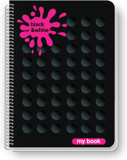 Black & White Spiral Notebook Ruled B5 My Book 1pcs