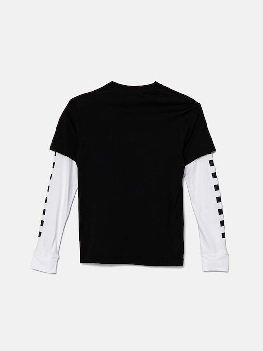 Vans Tricou pentru copii Negru și Alb Long Check Twofer