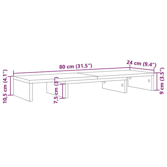 vidaXL Schreibtisch Ständer Bildschirm Braun (854642)