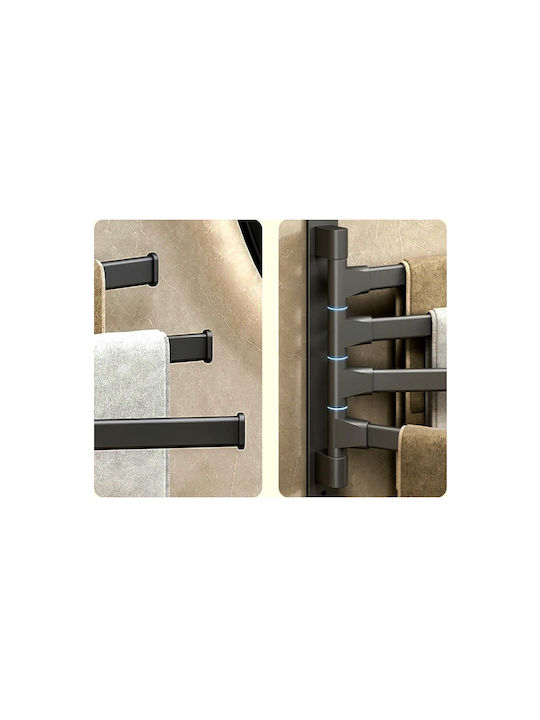 Calea ferată de Baie cu 4 Locuri De Perete cu șuruburi ​31.5x31.5cm Negru