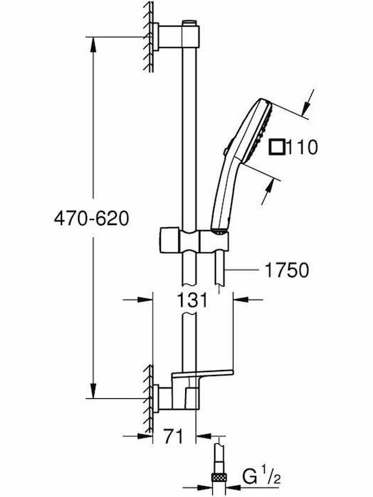 Grohe Coloană de duș fără Baterie Argint