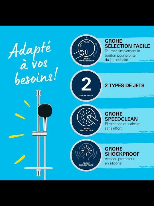 Grohe Coloană de duș fără Baterie Argint