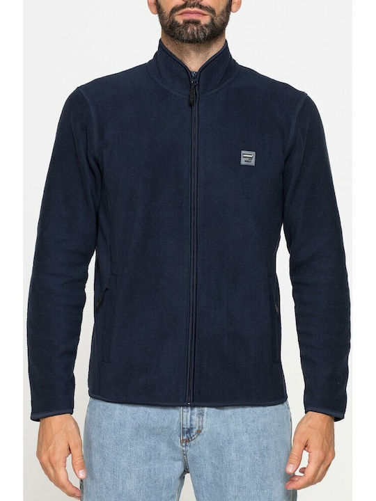 Carrera Jeans Ανδρική Ζακέτα Fleece με Φερμουάρ Μπλε