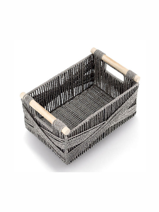 Zeller Storage Basket Bamboo Gray 33x22x18cm 1pcs
