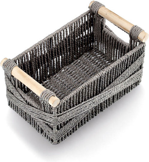 Zeller Coș de Depozitare Bambus Gri 28x17x16cm 1buc