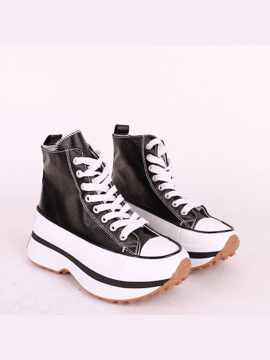 Women's High-Top Platform Sneakers Plato Ly676 Black