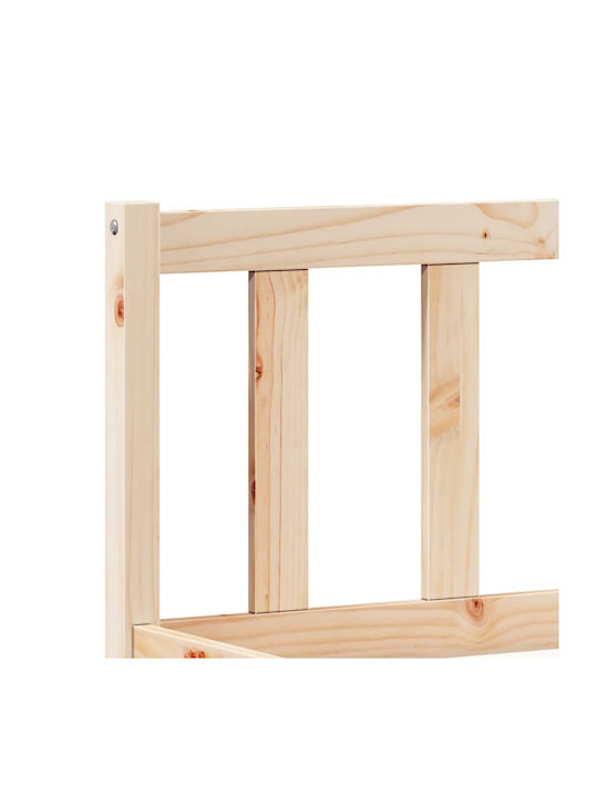 King Size Holzbett Braun mit Lattenrost für Matratze 200x220cm