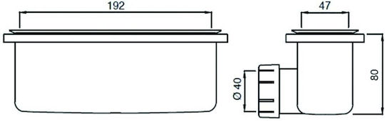Ideal Standard Πλαστική Βαλβίδα Ντουζιέρας Μαύρη