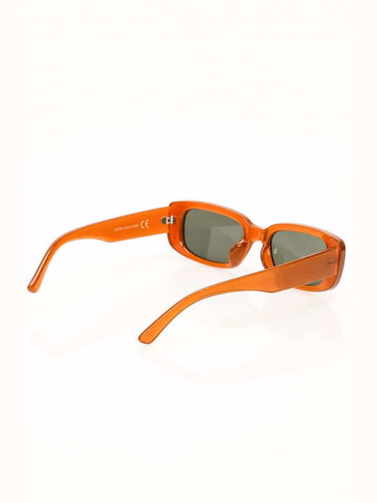 Luigi Women's Sunglasses with Orange Plastic Frame and Green Lens 3410918