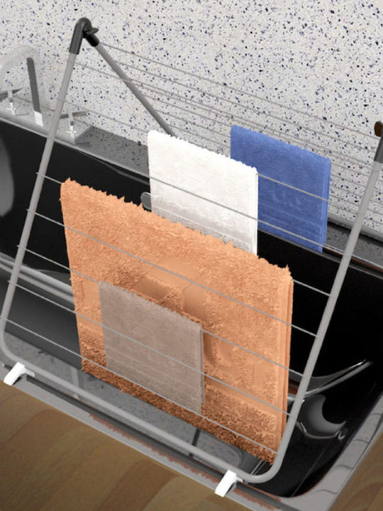 Filplast Metallic Folding Floor Clothes Drying Rack with Hanging Length 10m