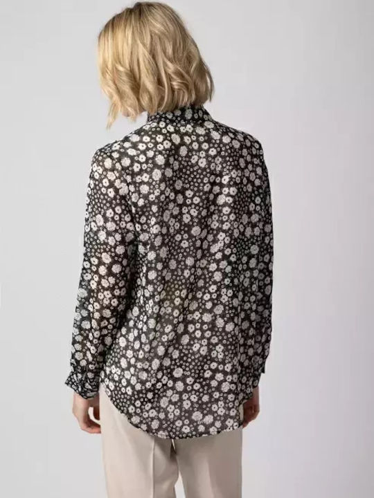 Women's Floral Long Sleeve Shirt Floral Print