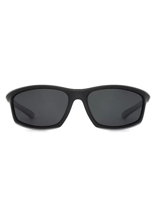 Polareye Men's Sunglasses with Black Plastic Frame and Black Polarized Lens