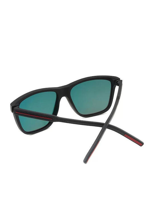 Polareye Unisex Sunglasses with Black Plastic Frame and Orange Polarized Mirror Lens