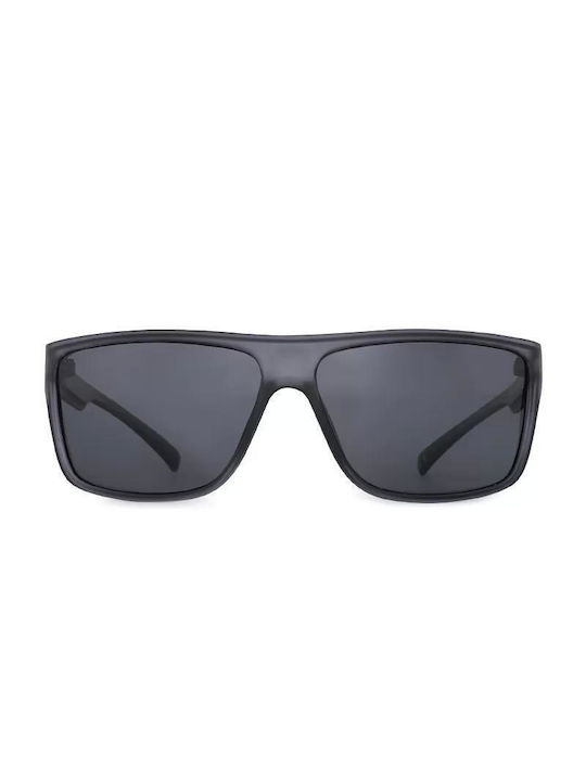 Polareye Men's Sunglasses with Black Plastic Frame and Black Polarized Lens