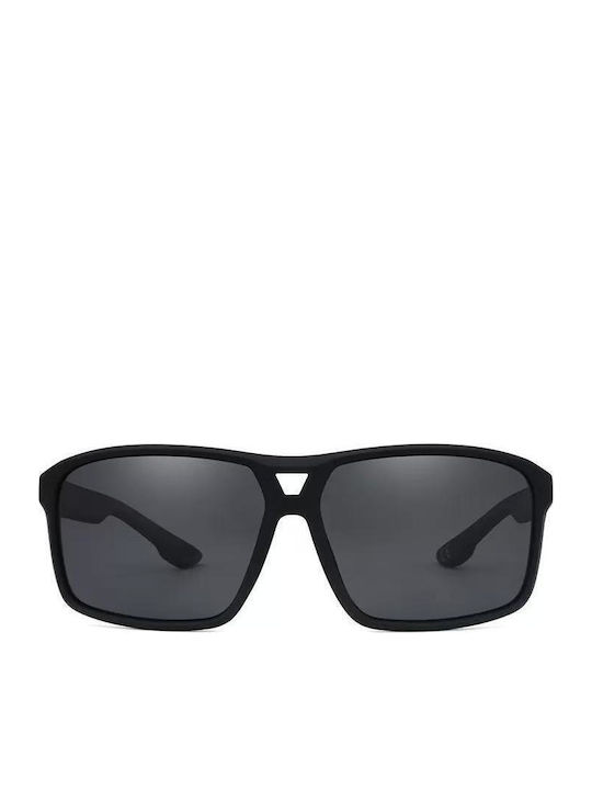 Polareye Men's Sunglasses with Black Plastic Frame and Black Polarized Lens