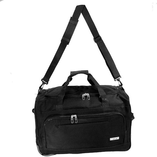 RCM Geantă de voiaj 49lt Negru cu roți Textil L53xW28xH28cm