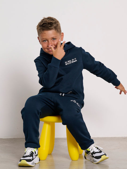 Fleece Kids Sweatshirt with Hood and Pockets Ocean Realverse Minime