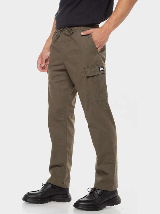 Hose Cargo Elastisch in Geradem Schnitt Grün