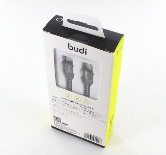 Budi Плетен USB 2.0 Кабел USB-C Мъжки - USB-A Черен 1м