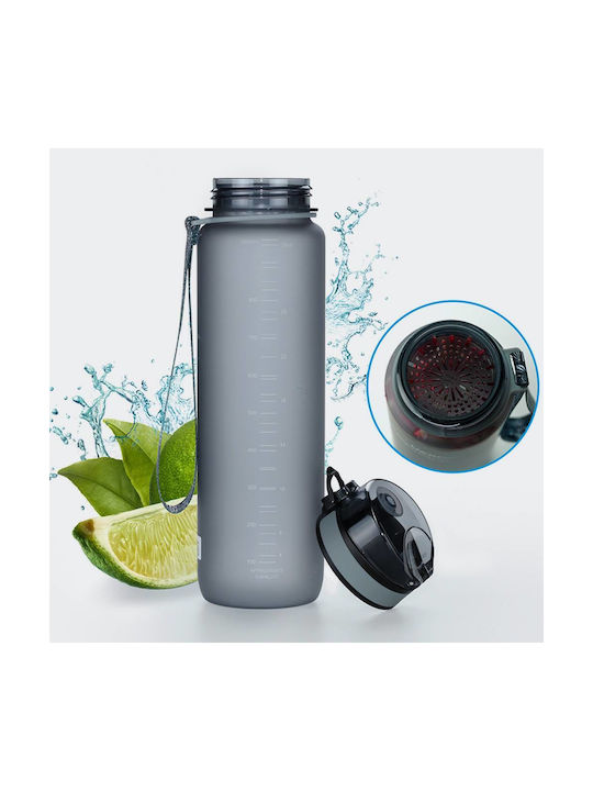 Uzspace Leakproof Tritan Bpa Free Παγούρι Πλαστικό 1000ml Μαύρο