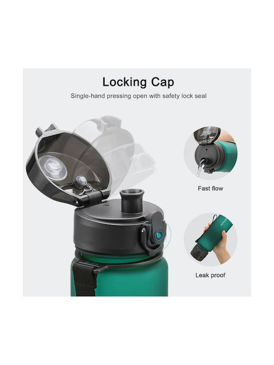 Uzspace Leakproof Tritan Bpa Free Παγούρι Πλαστικό 1000ml Μαύρο