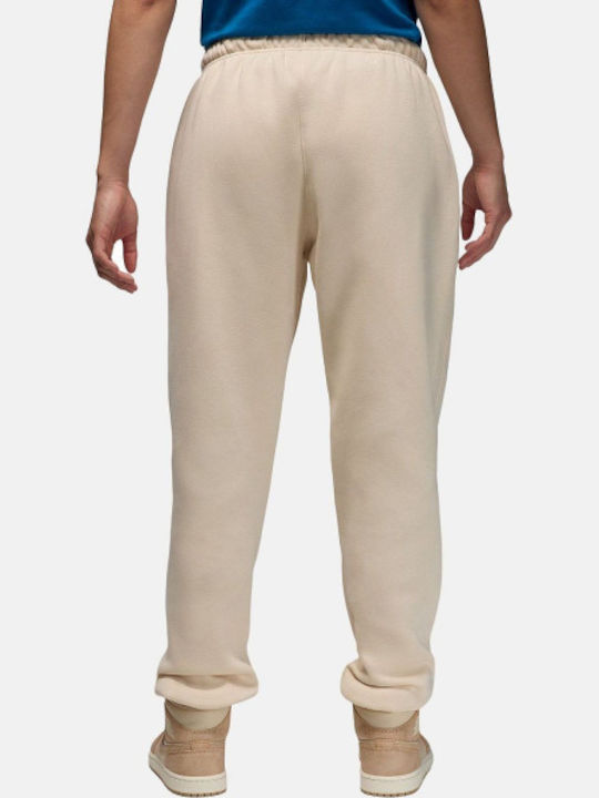 Jordan Women's Sweatpants Beige Fleece