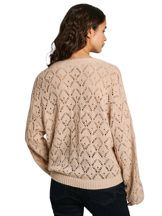 Pepe Jeans Women's Knitted Cardigan Beige