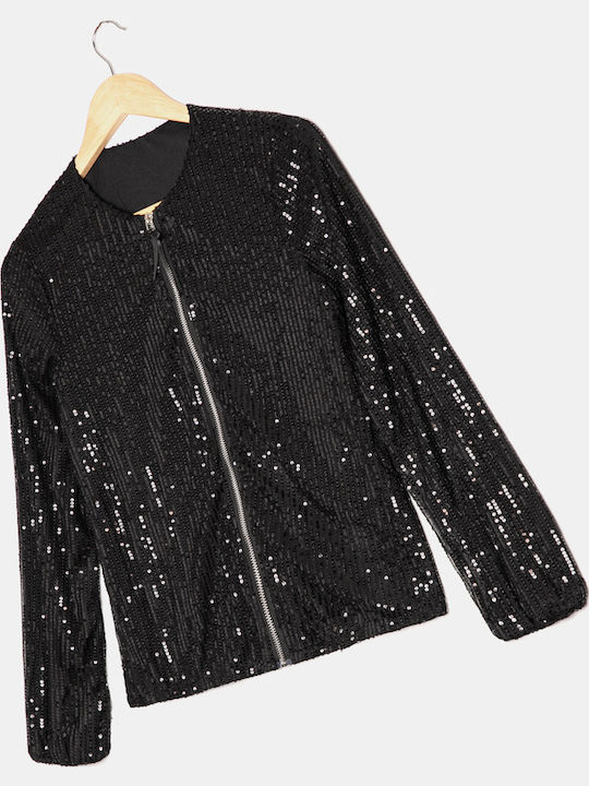 Cardigan cu paiete negru