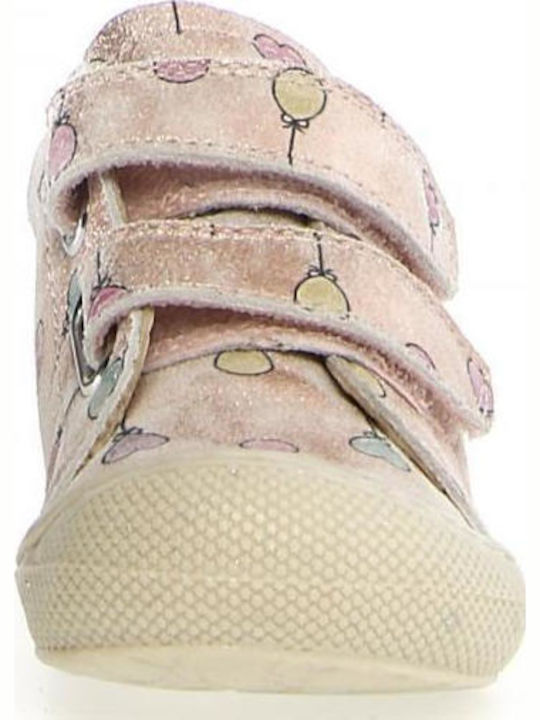 Leather Kids Boots with Velcro Pink