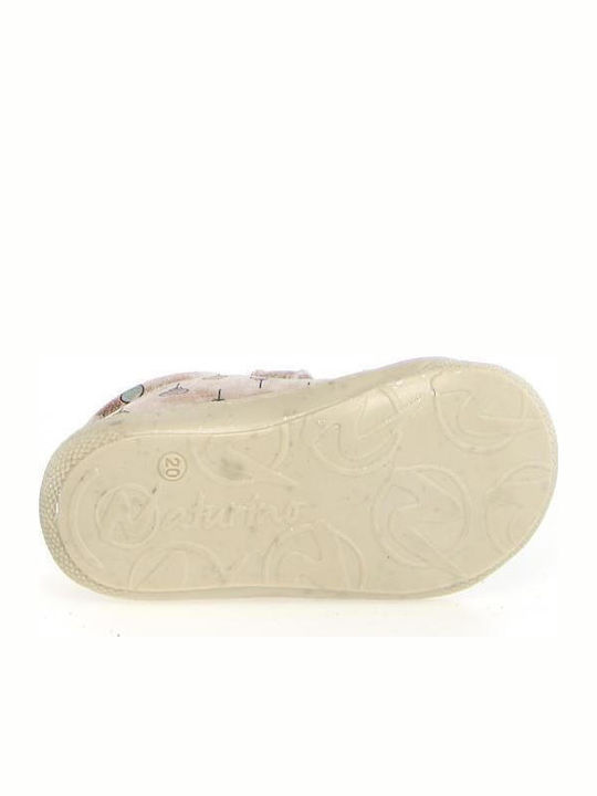 Leather Kids Boots with Velcro Pink
