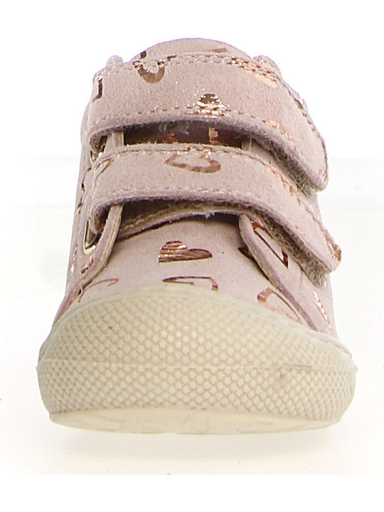 Anatomisch Lederne Kinderstiefeletten mit Klettverschluss Rosa