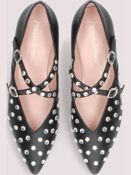 Ella Leder Damen Ballerinas in Schwarz Farbe
