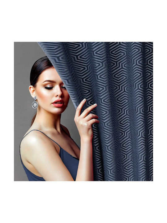 Eurofirany Завеса с Копчета Inga Син 140x250бр