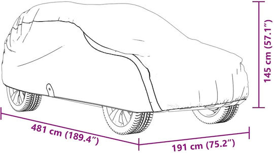 vidaXL Acoperă 481x191x145cm Impermeabila XLarge care se fixează cu curele