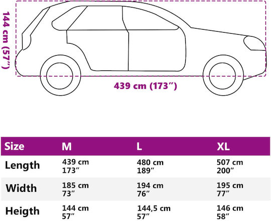vidaXL Covers 439x185x145cm Waterproof XLarge Secured with Straps