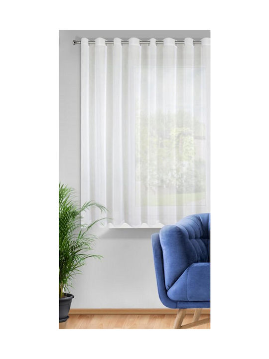 Eurofirany Curtain Window with Grommet Lucy White 400x150cm